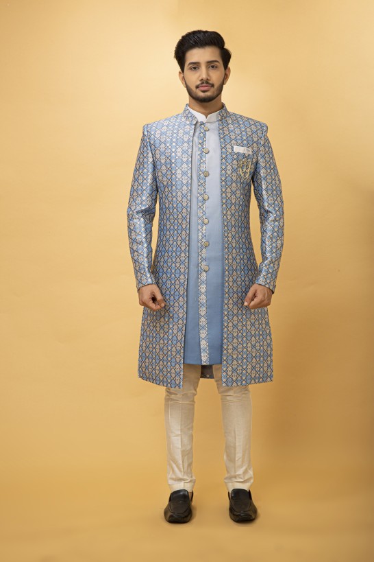 GEOMETRICAL OMBRE EFFECT NAWABI WITH LONG JACKET