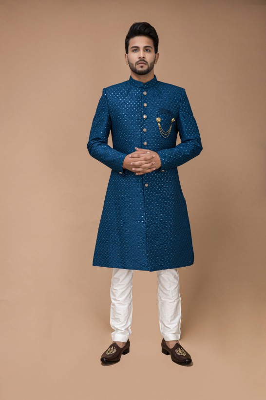 Teal Blue Nawabi