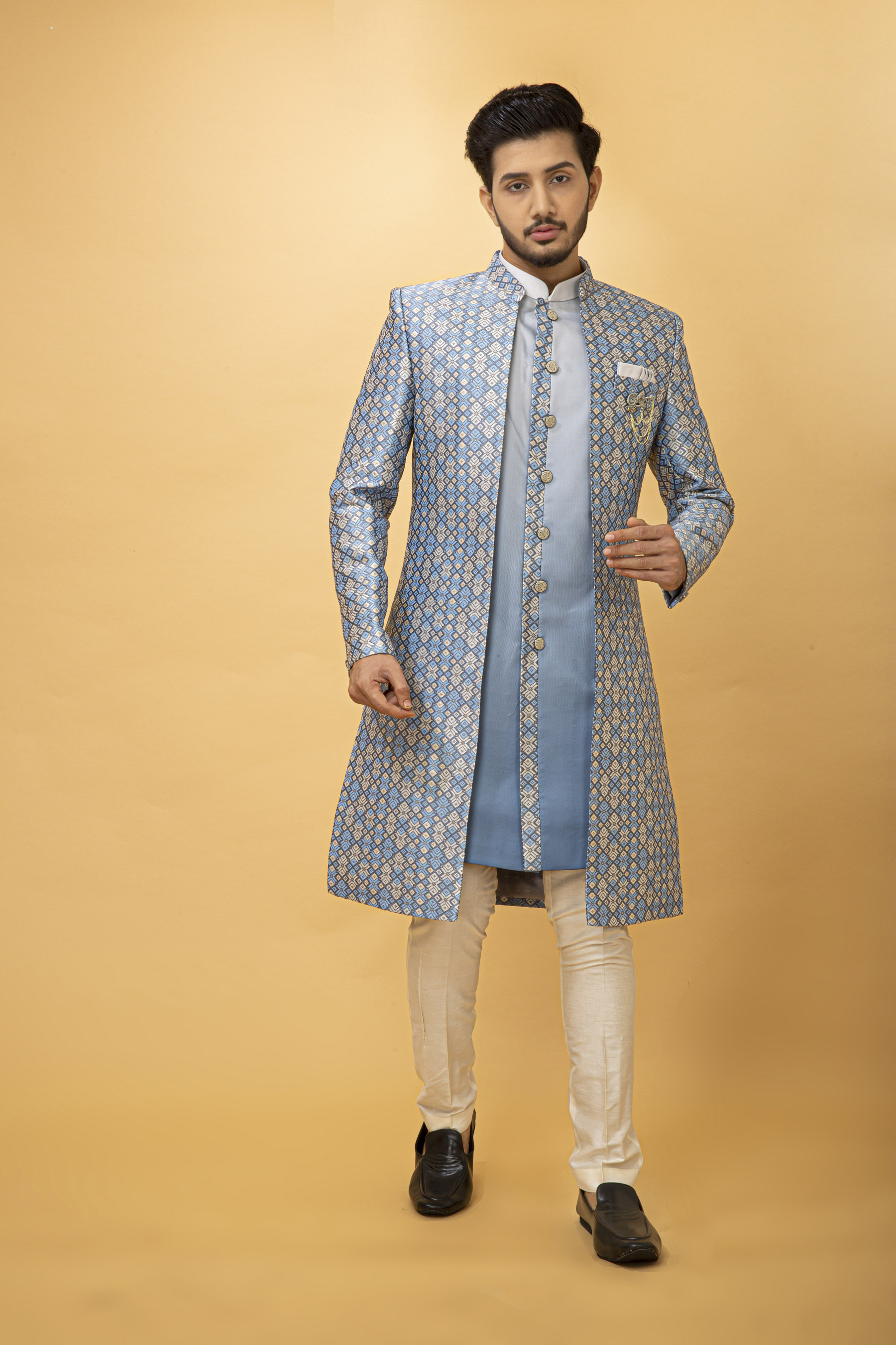 GEOMETRICAL OMBRE EFFECT NAWABI WITH LONG JACKET