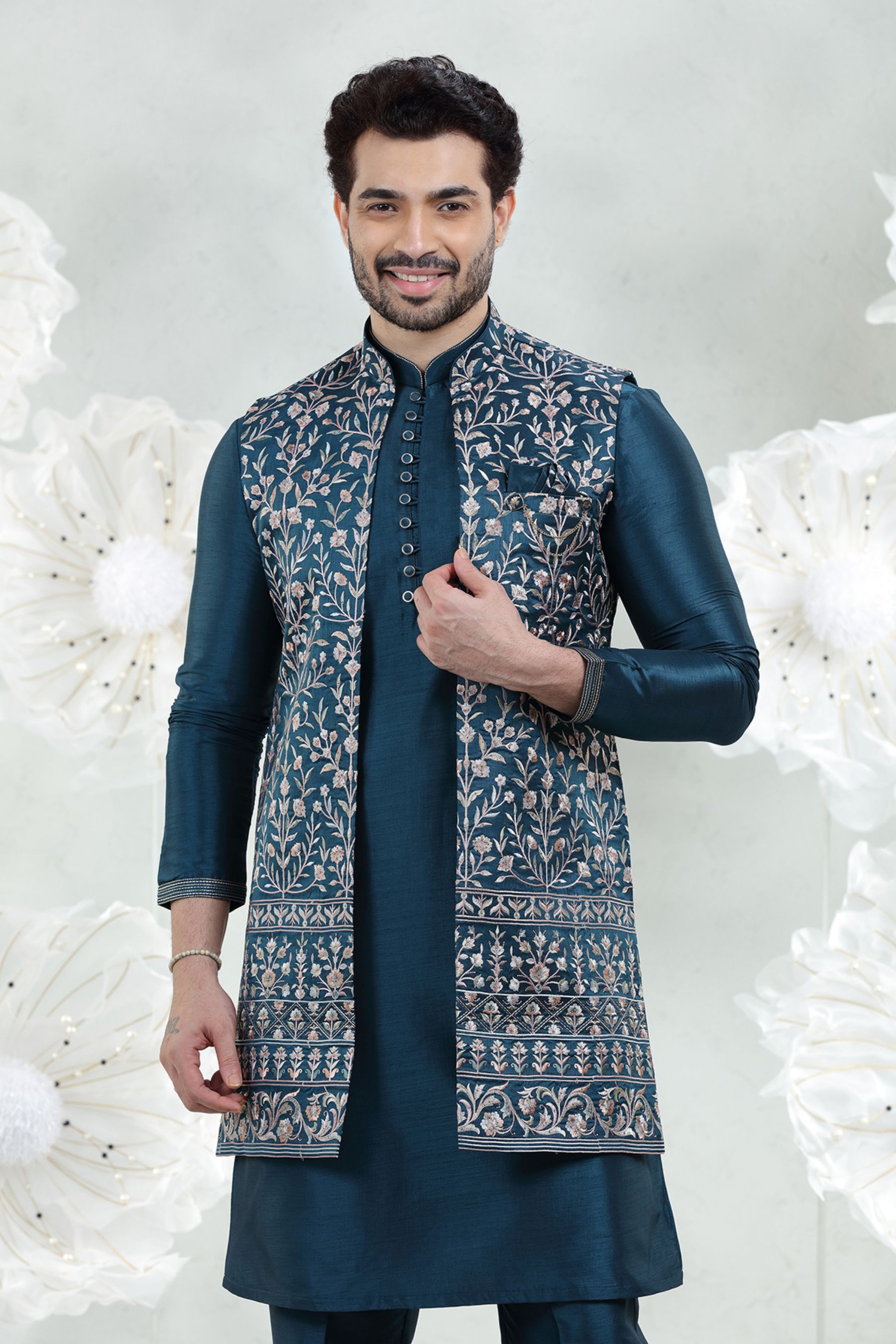 RAMA EMBROIDERED LONG JACKET SET