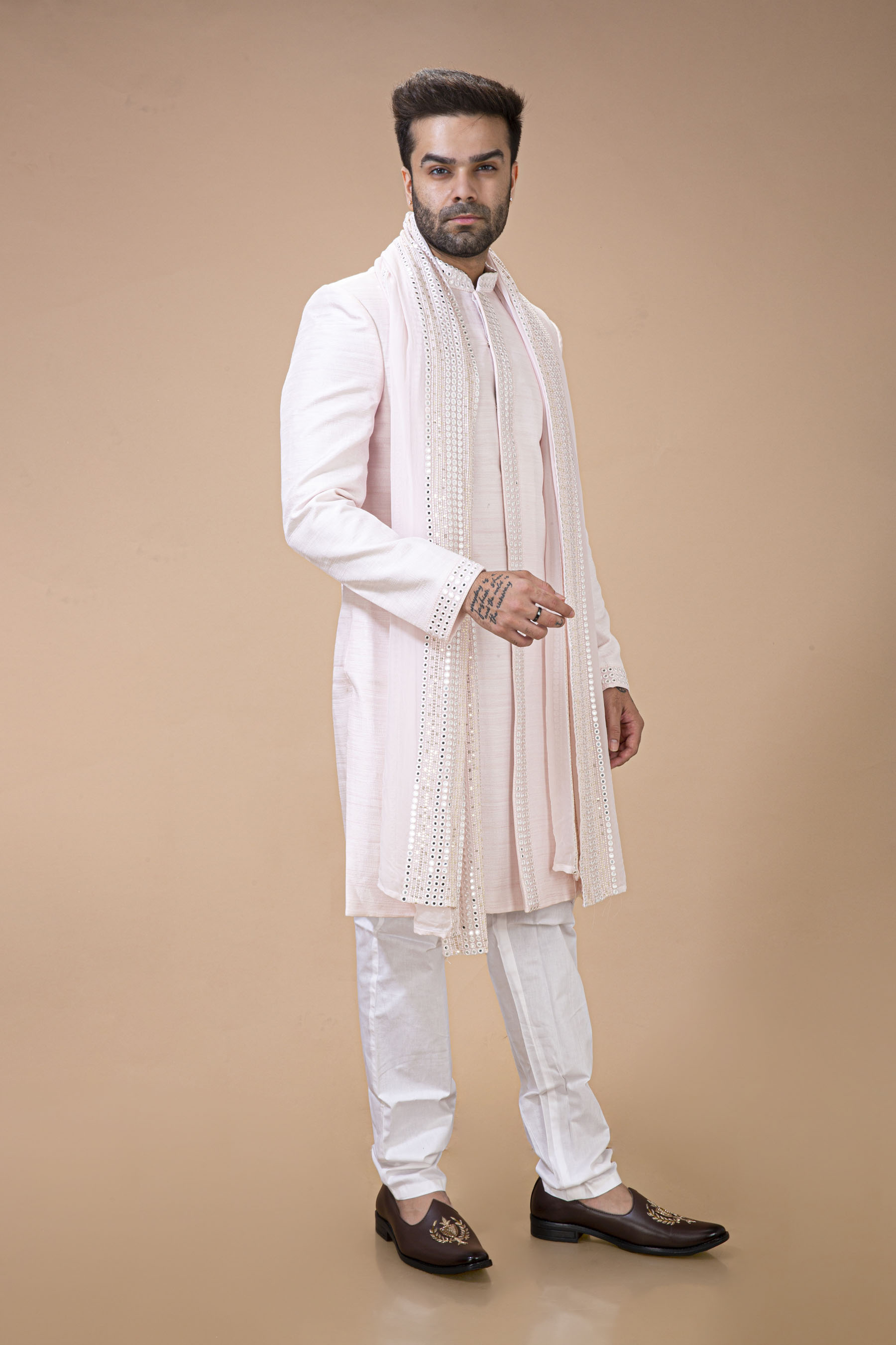 Baby Pink Nawabi With Dupatta 