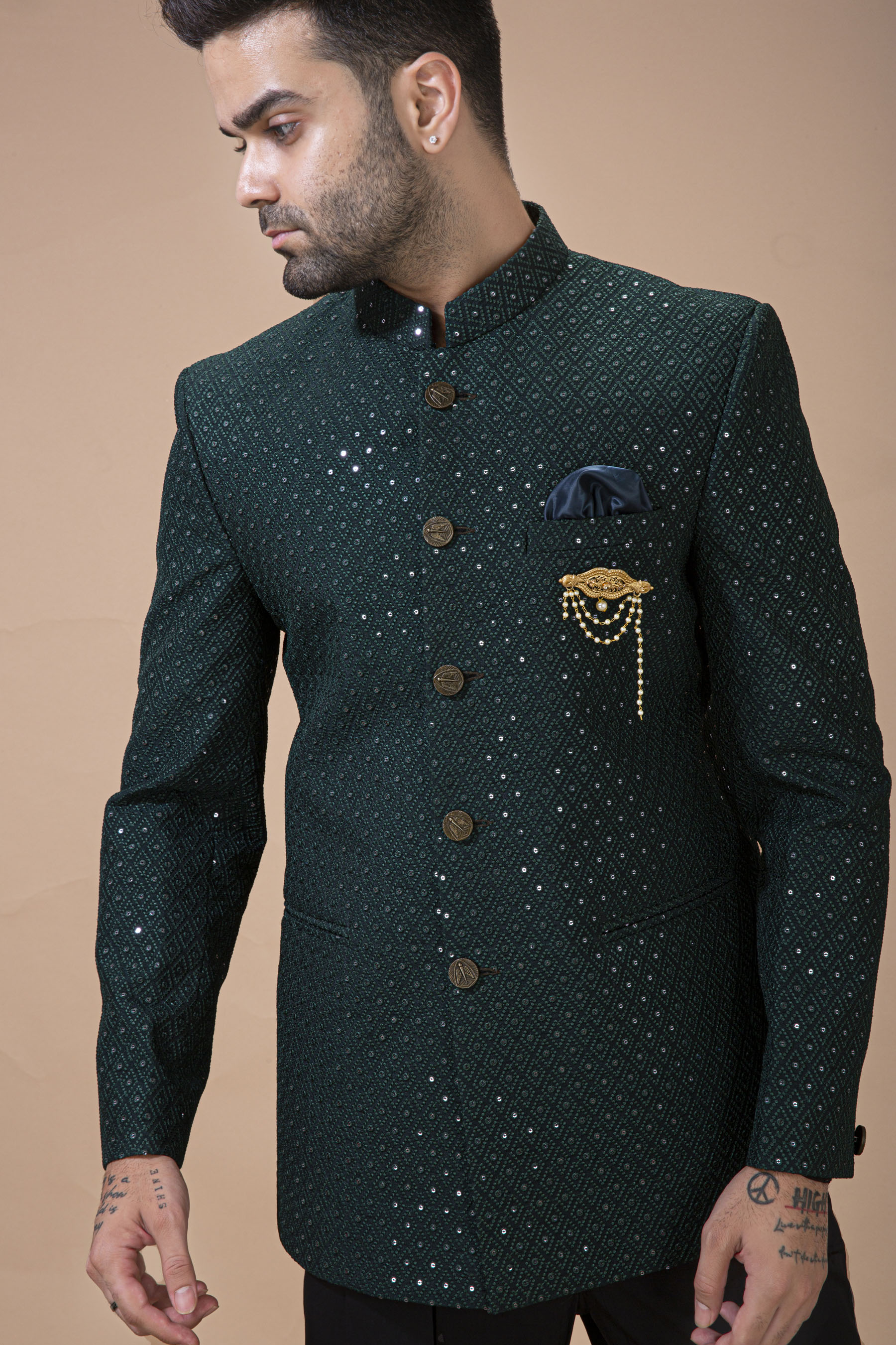 Rama Green Jodhpuri With Trouser